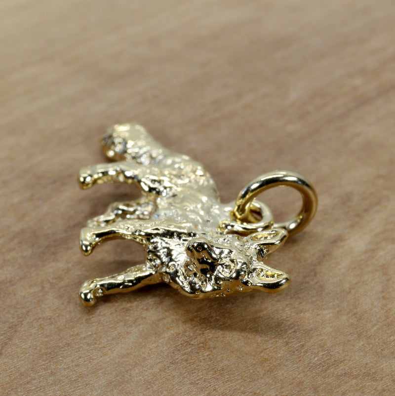 Gold Fox Charm with 14kt gold vermeil 3D Fox for her bracelet