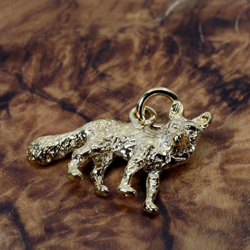 Gold Fox Charm with 14kt gold vermeil 3D Fox for her bracelet