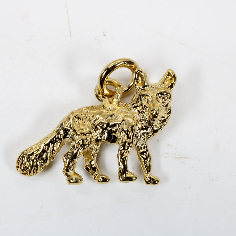 Gold Fox Charm with 14kt gold vermeil 3D Fox for her bracelet