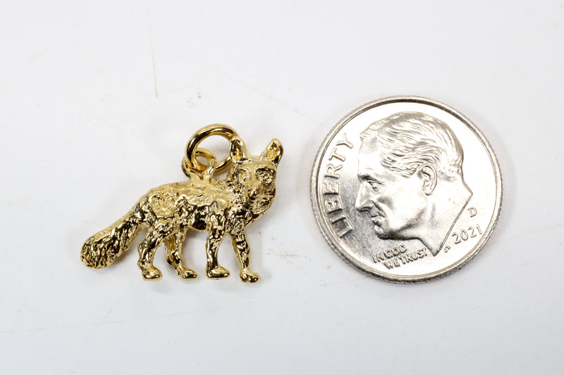 Gold Fox Charm with 14kt gold vermeil 3D Fox for her bracelet