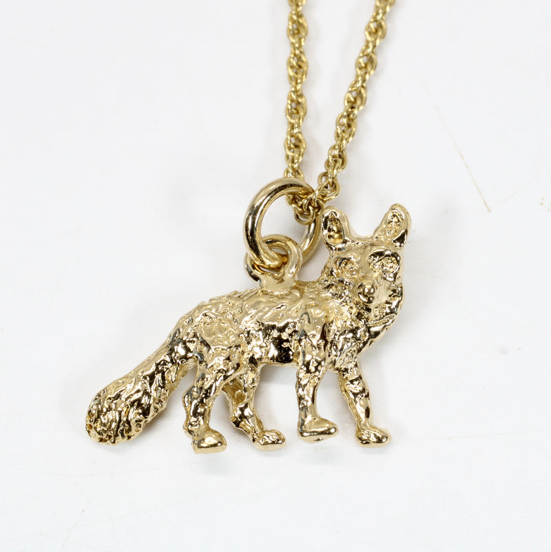 Gold Fox Necklace with 14kt gold vermeil 3D Fox