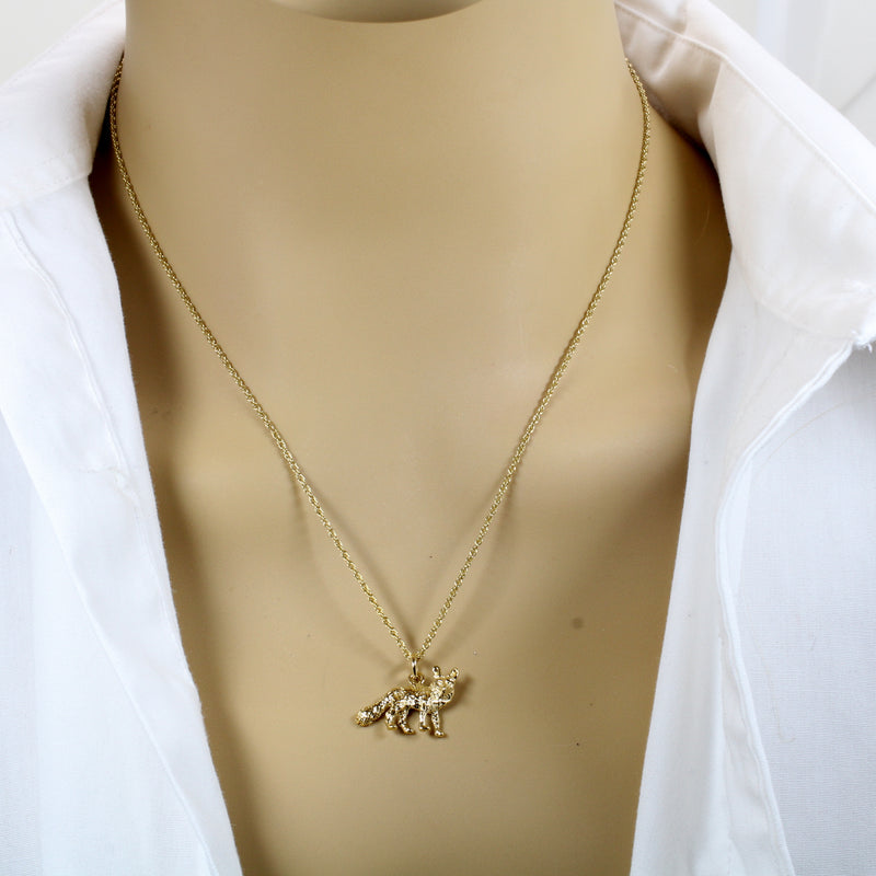 Gold Fox Necklace with 14kt gold vermeil 3D Fox