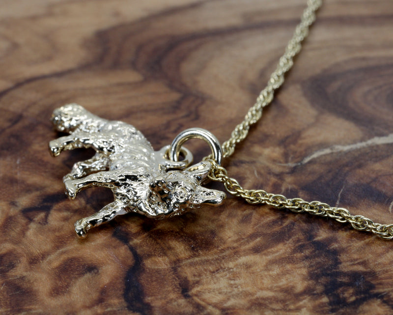 Gold Fox Necklace with 14kt gold vermeil 3D Fox