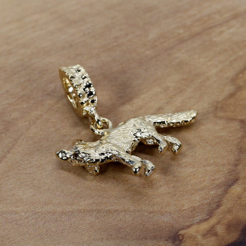 Gold Fox Slide Charm with 14kt Gold Vermeil charm for slide bracelet