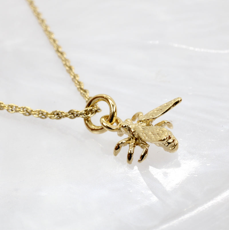 Honey Bee Necklace for Beekeeper made in 14kt gold Vermeil
