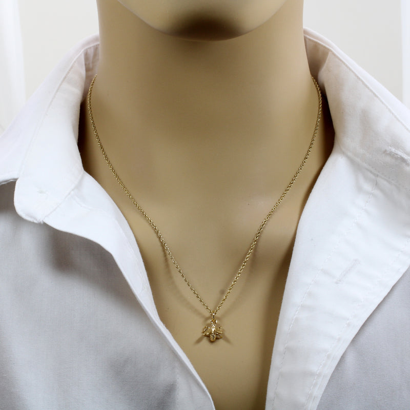 Honey Bee Necklace for Beekeeper made in 14kt gold Vermeil