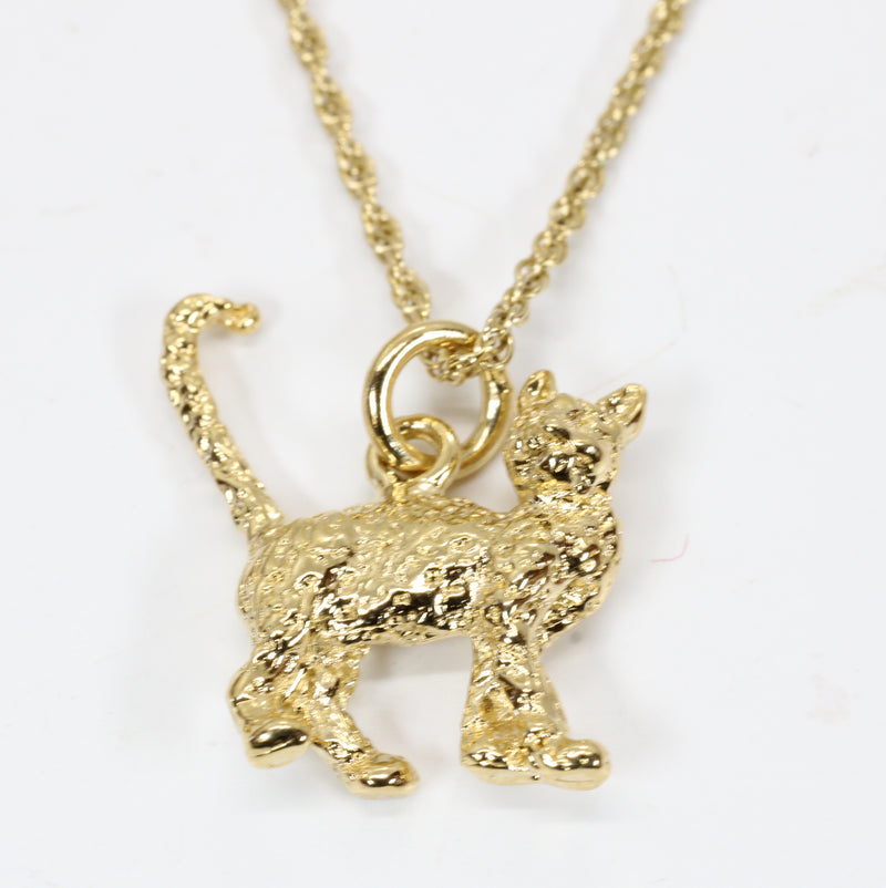 Gold Cat Necklace with 14kt gold vermeil 3D House Cat