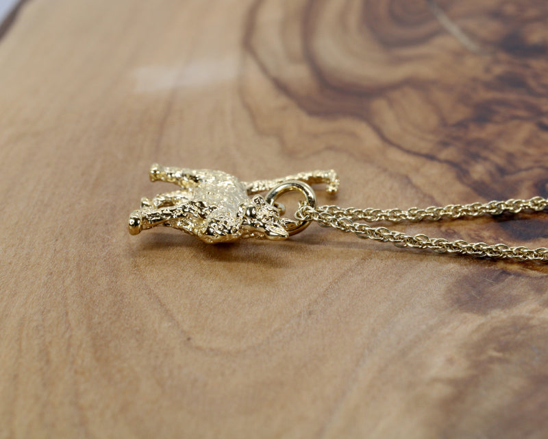 Gold Cat Necklace with 14kt gold vermeil 3D House Cat