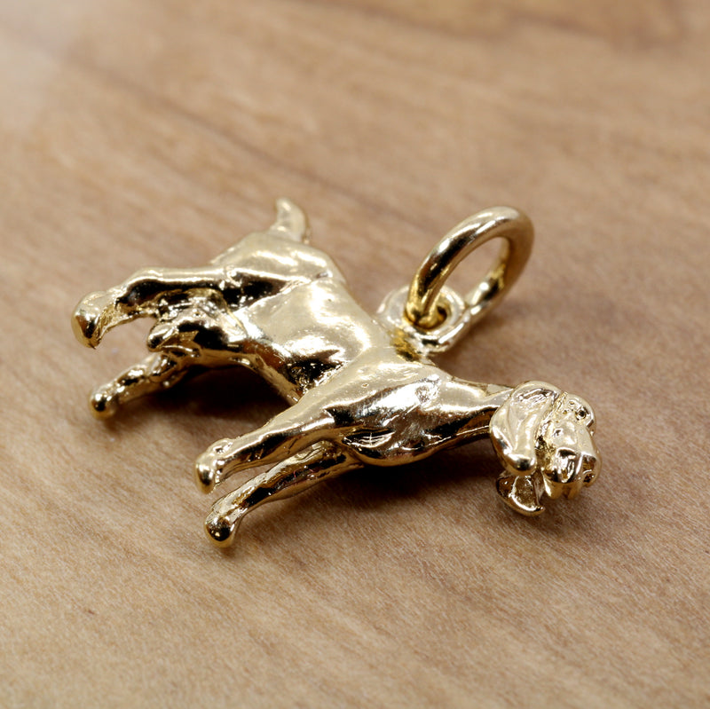 Gold Nubian Dairy Goat Charm 14kt Gold Vermeil 3D Goat