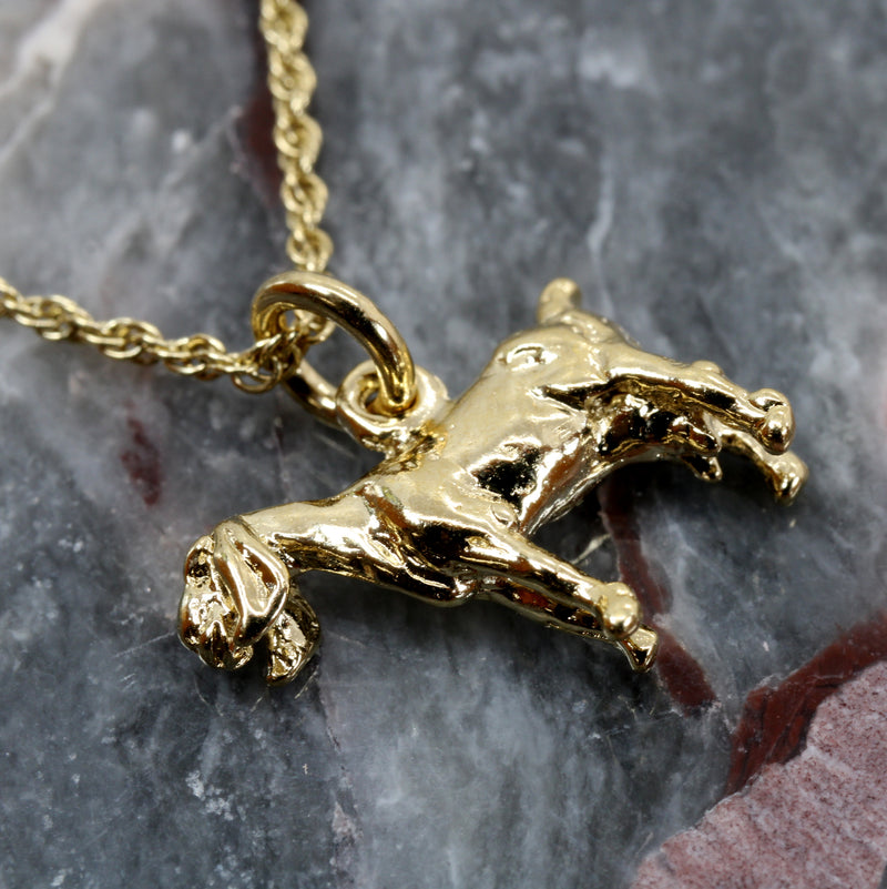 Gold Nubian Dairy Goat Necklace with 14kt gold vermeil 3D Goat