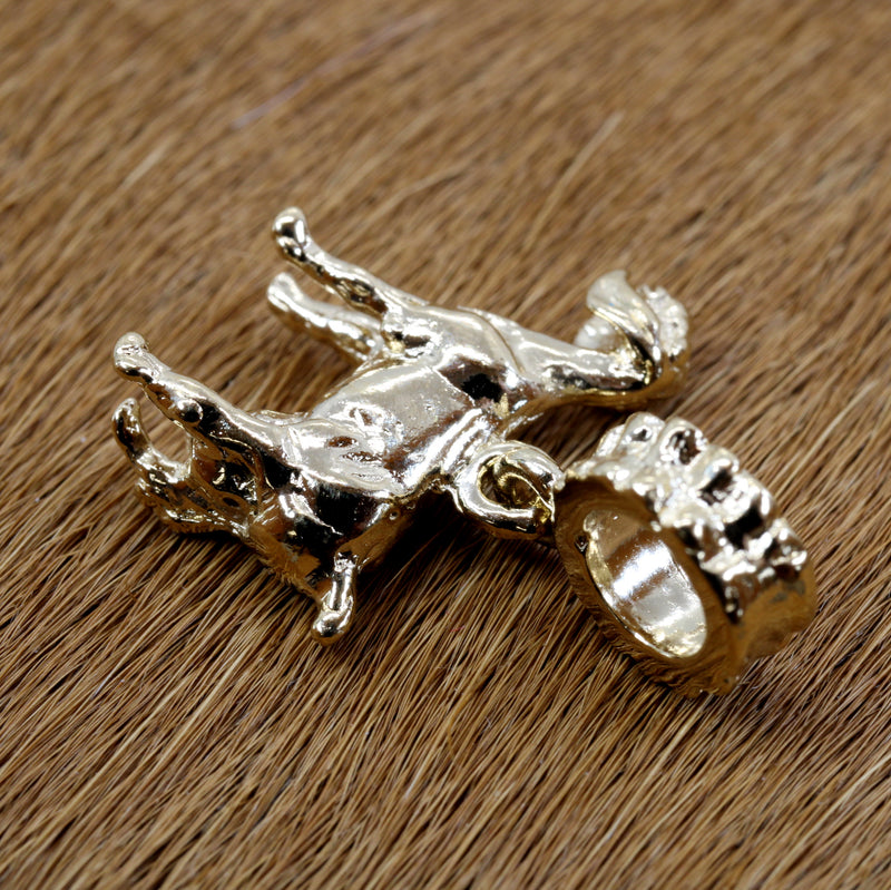 Gold Nubian Dairy Goat Slide Charm with 14kt Gold Vermeil 3D Goat