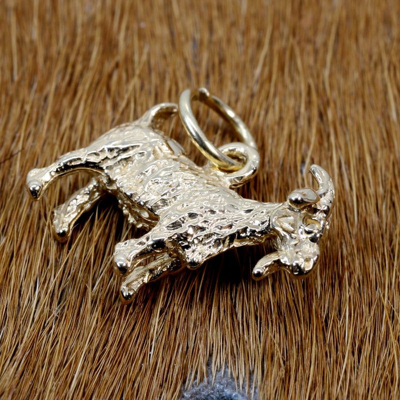 Small Gold Pygmy Goat Charm in four Styles with a Solid 14kt Gold Goat