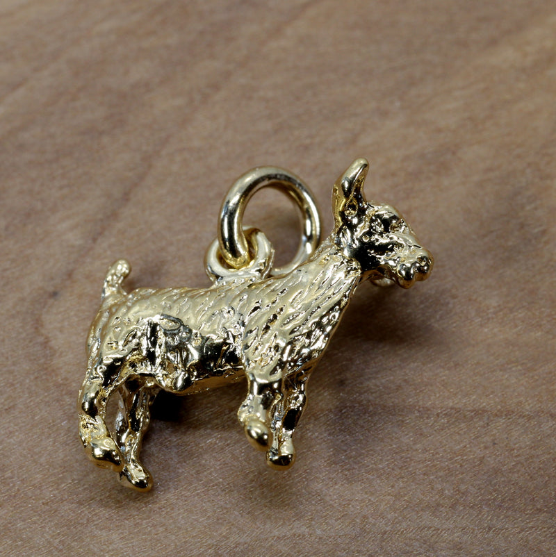 Small Gold Pygmy Goat Charm in four Styles with a 14kt Gold Vermeil Goat