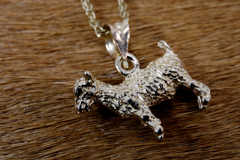 Small Gold Pygmy Goat Necklace with a 3-D Solid 14kt Gold Goat