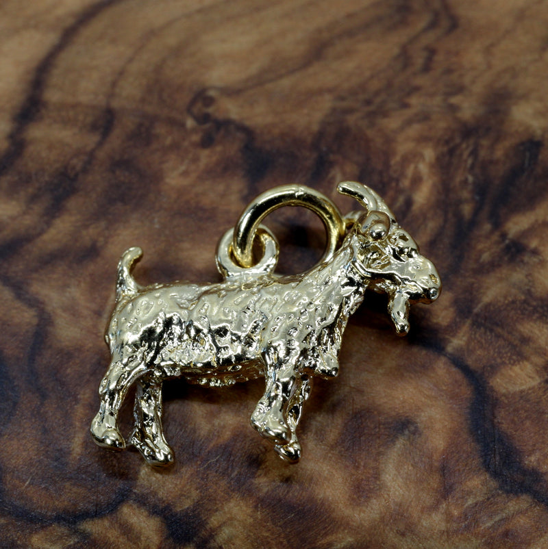 Small Gold Pygmy Goat Charm in four Styles with a 14kt Gold Vermeil Goat