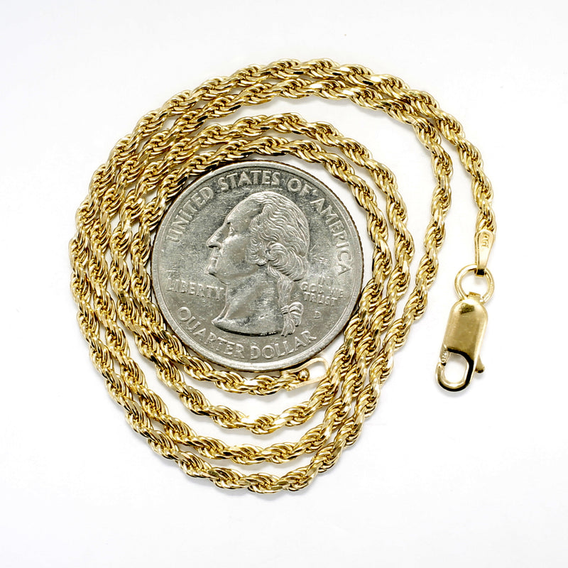 Mans Large Alligator Necklace in 14kt Gold Vermeil on Heavy Rope Chain