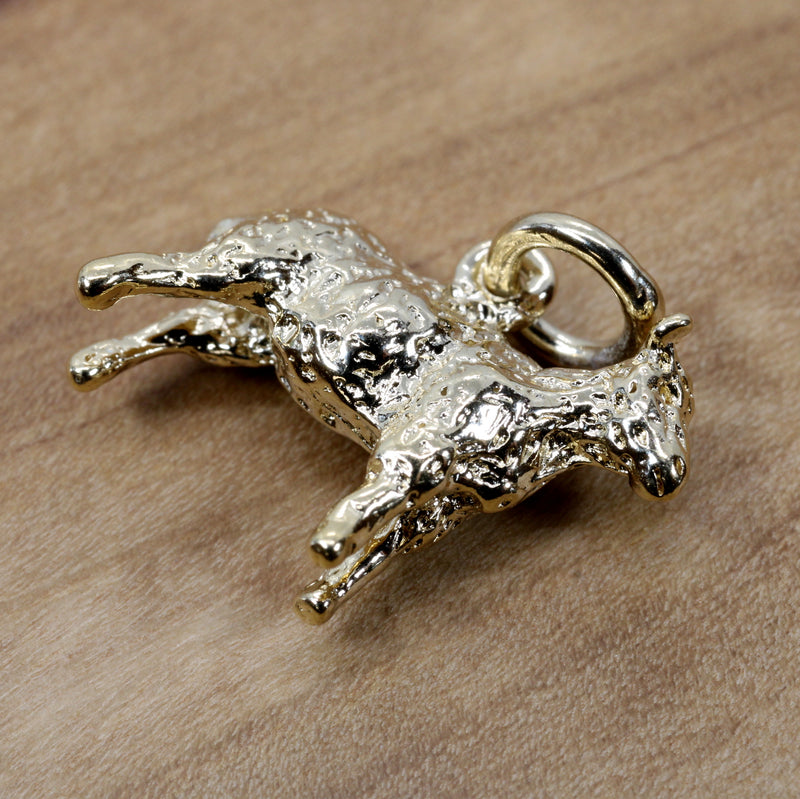 Gold Sheep Charm made in 14kt Gold Vermeil for Her Bracelet