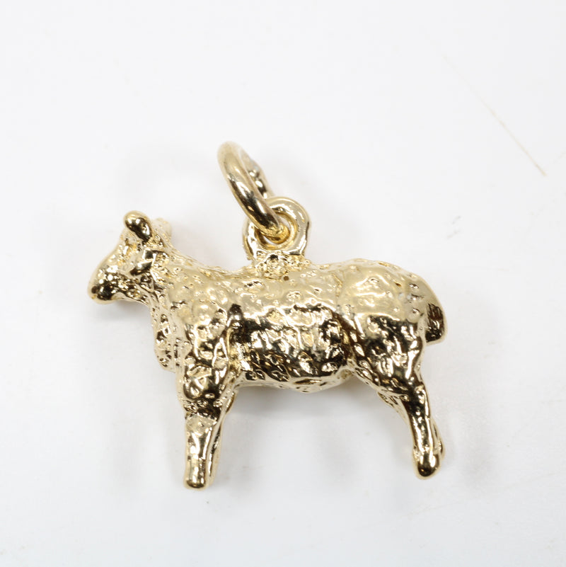 Gold Sheep Charm made in 14kt Gold Vermeil for Her Bracelet