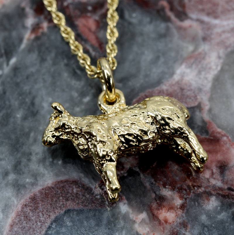 Gold Sheep Necklace made in 14kt Gold Vermeil For Farmgirl