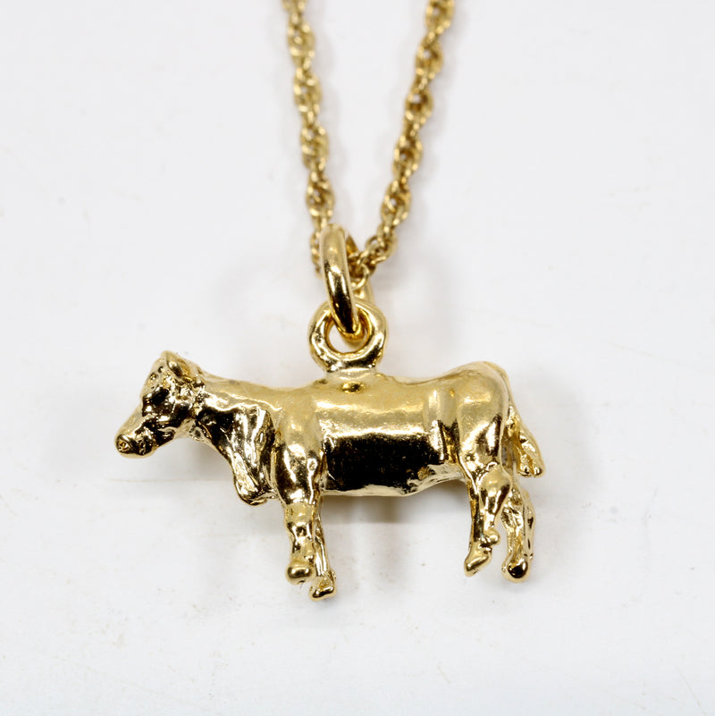 Gold Heifer Necklace for Her in 14kt Gold Vermeil