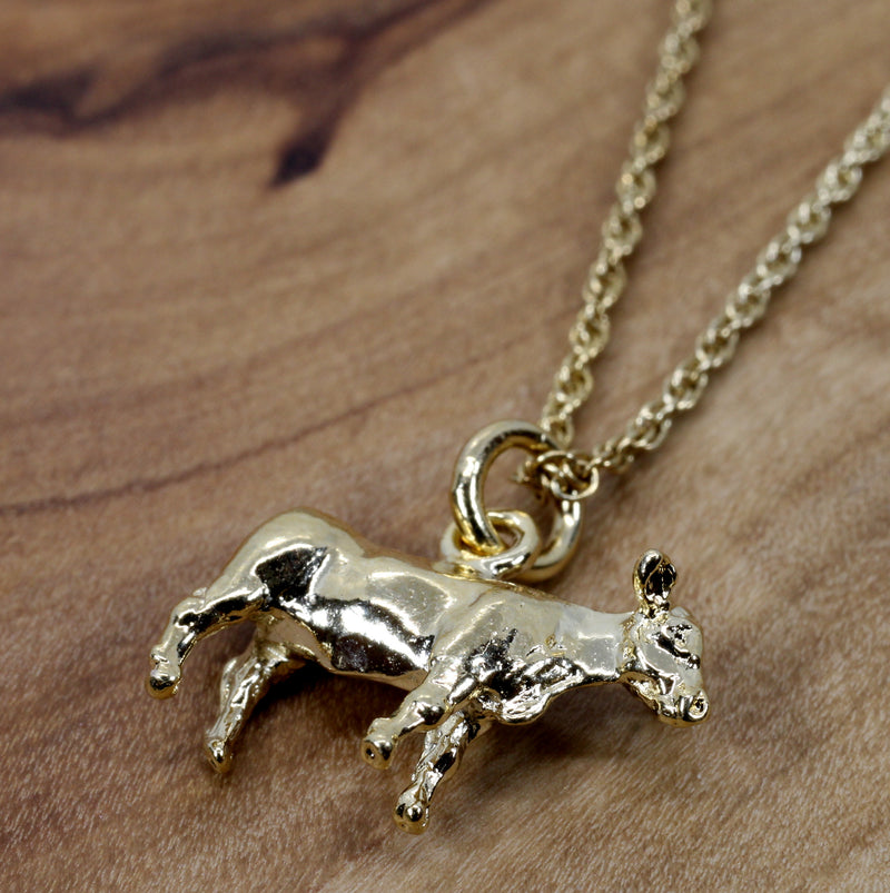 Gold Heifer Necklace for Her in 14kt Gold Vermeil