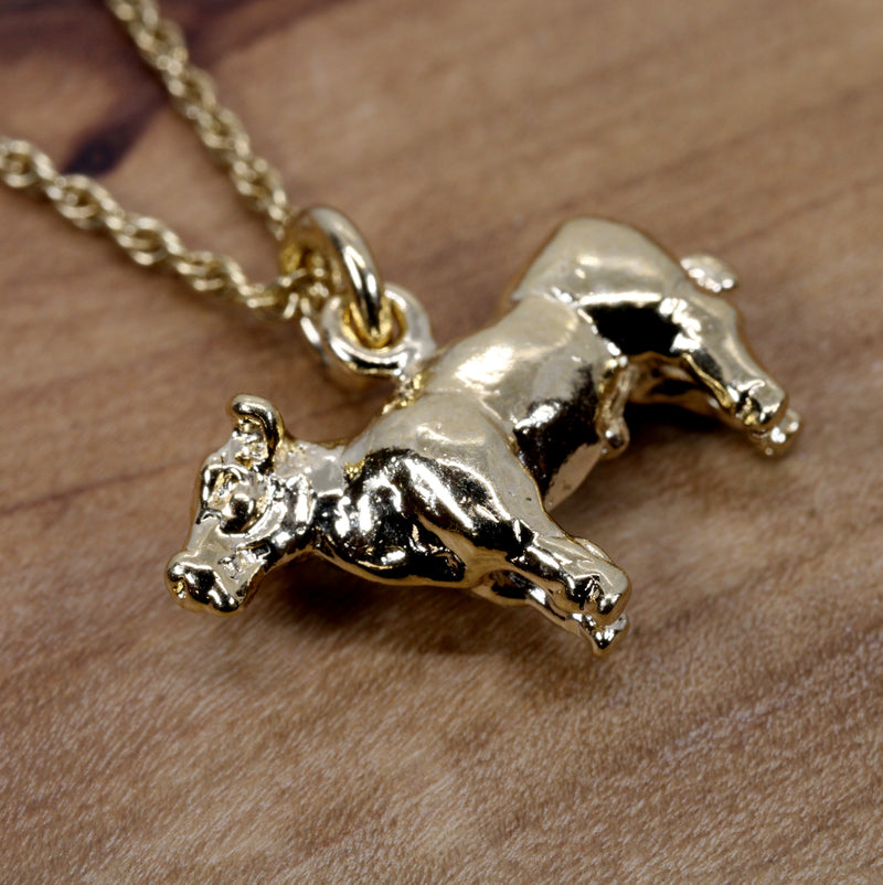 Gold Show Steer Necklace for Her made in 14kt Gold Vermeil