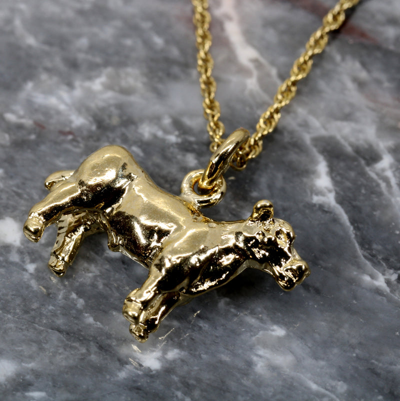 Gold Show Steer Necklace for Her made in 14kt Gold Vermeil