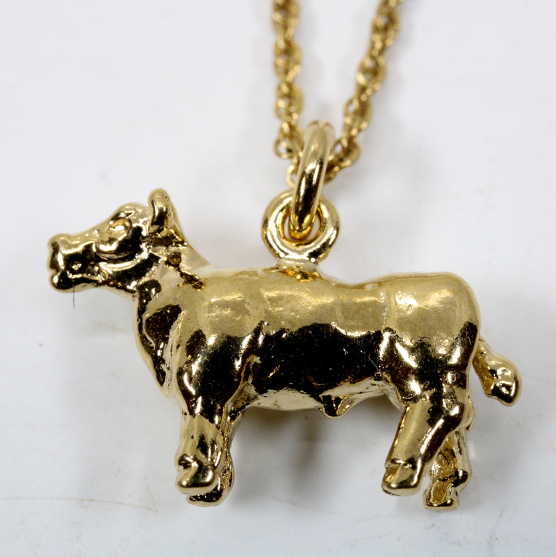 Gold Show Steer Necklace for Her made in 14kt Gold Vermeil