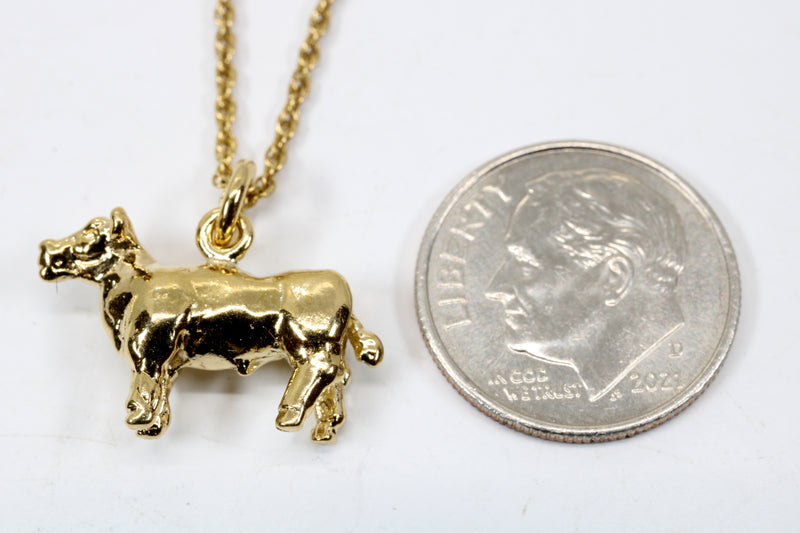 Gold Show Steer Necklace for Her made in 14kt Gold Vermeil