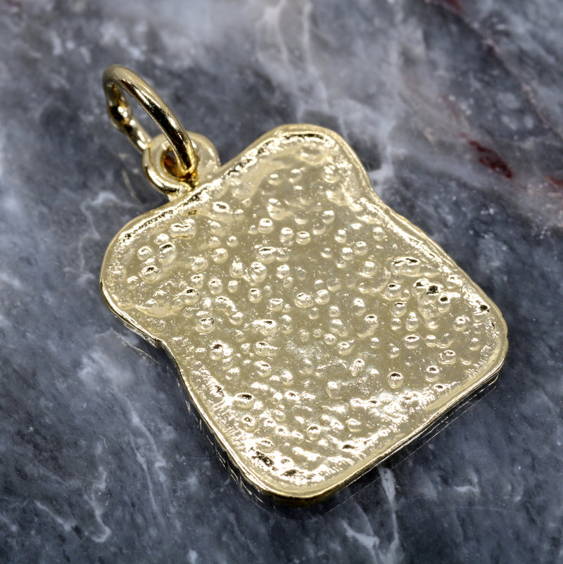 Slice of Bread Necklace or Charm in Silver or Gold Vermeil