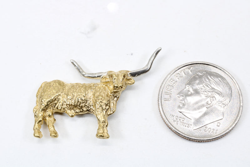 Gold Texas Longhorn Body Tie Tack for him or pin for her