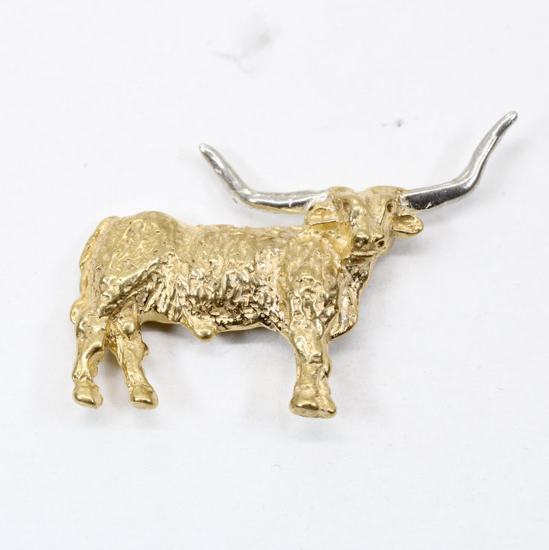 Gold Texas Longhorn Body Tie Tack for him or pin for her