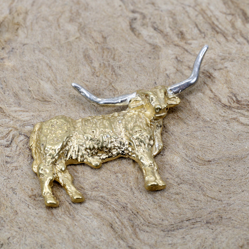 Gold Texas Longhorn Body Tie Tack for him or pin for her