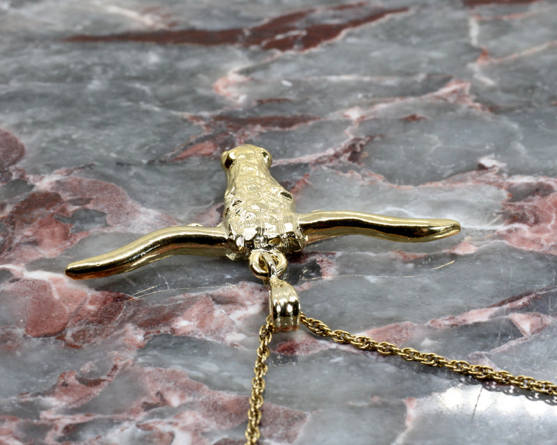 Texas Longhorn Head Necklace for him or her made in 14kt gold Vermeil