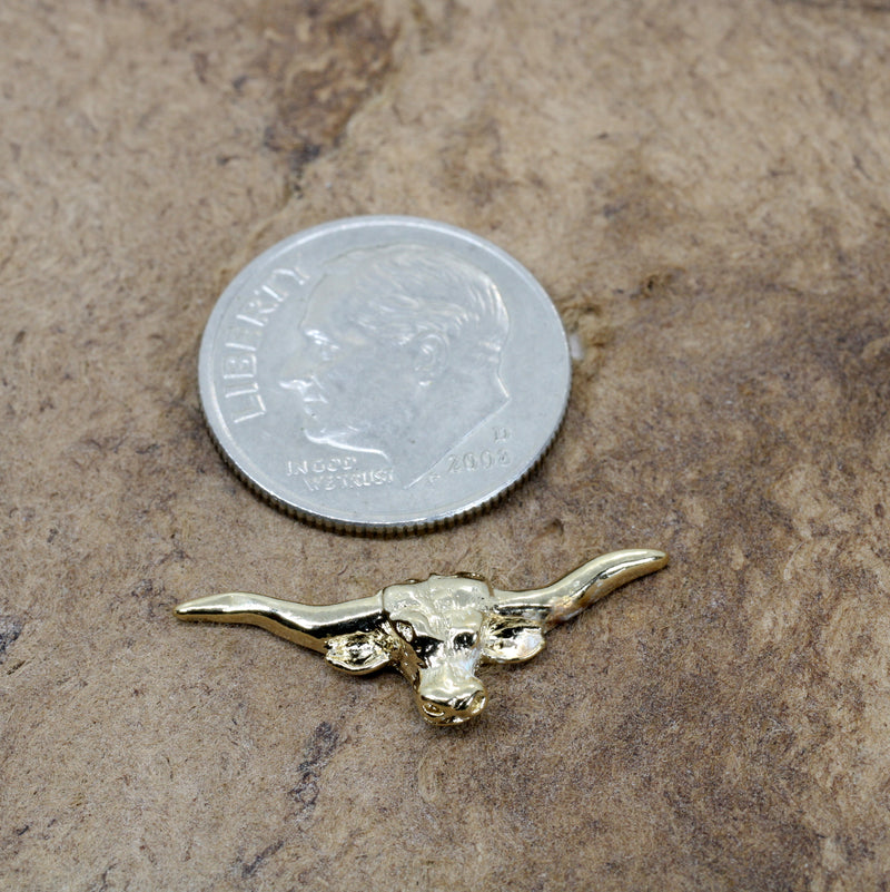 Gold Texas Longhorn Head Tie Tack for him or pin for her