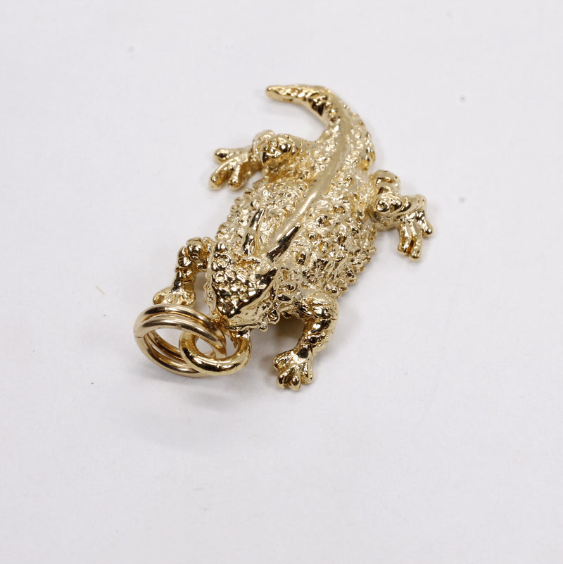 Gold Horned Toad Frog Charm made in 14kt Gold Vermeil