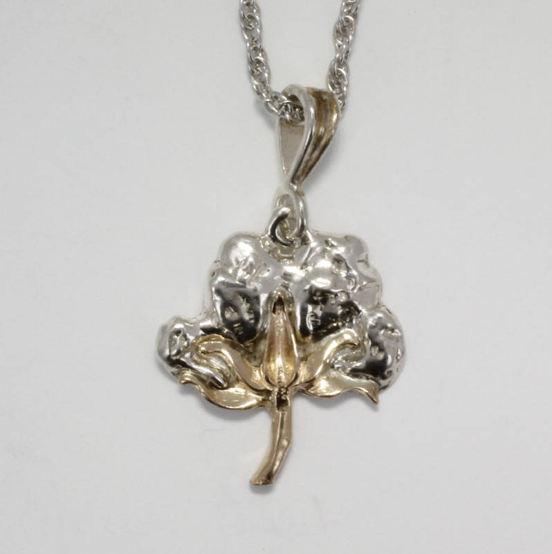 Agrijewelry has coton boll jewelry for the cotton farmer's wife