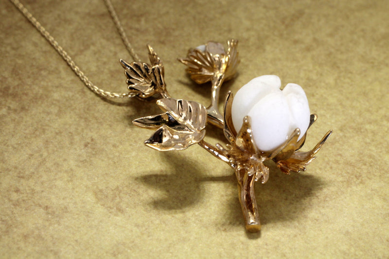 Agrijewelry has coton boll jewelry for the cotton farmer's wife