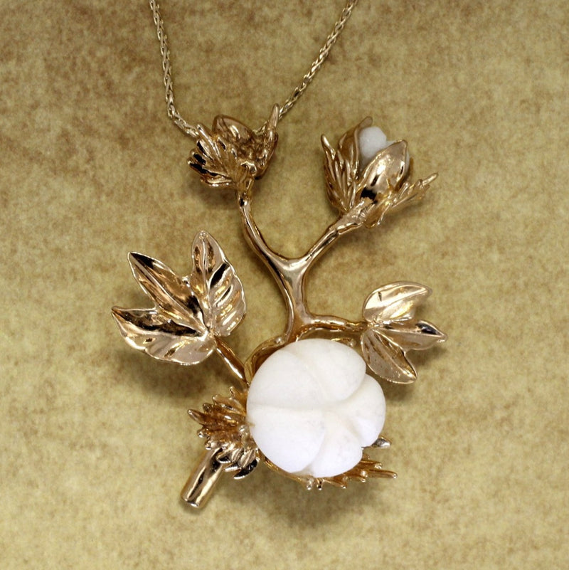 Agrijewelry has coton boll jewelry for the cotton farmer's wife