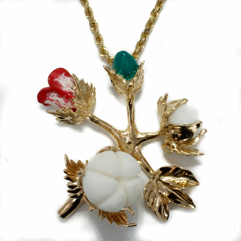 Agrijewelry has coton boll jewelry for the cotton farmer's wife