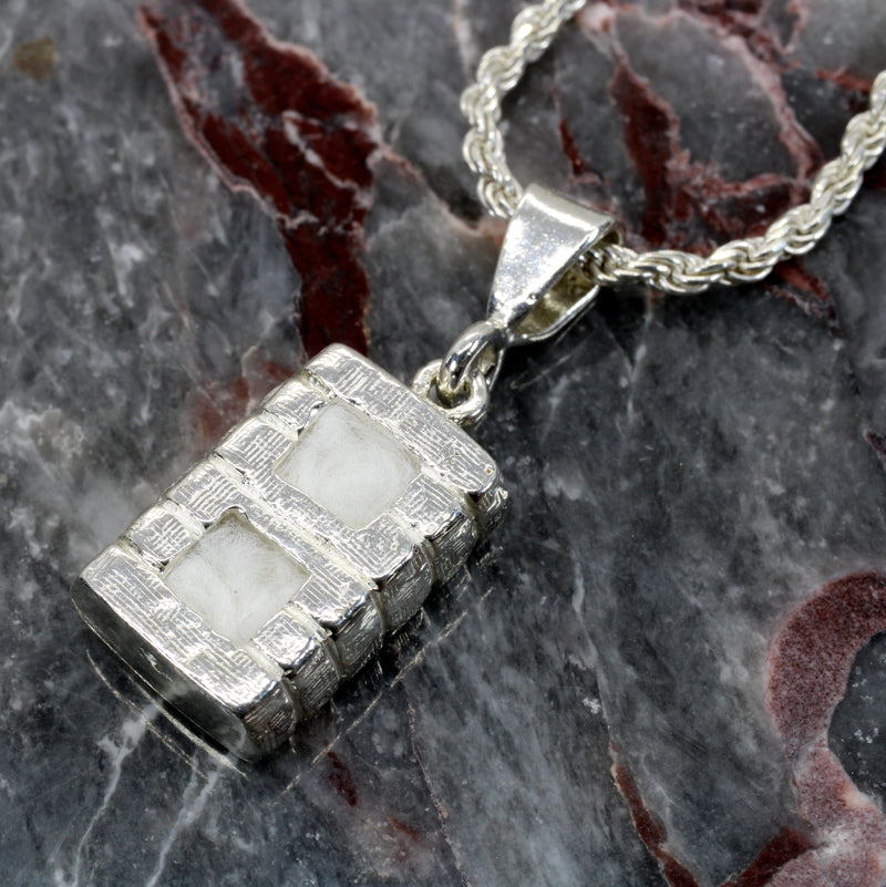 Large Cotton Bale Necklace in 925 Sterling Silver with lint for man or woman