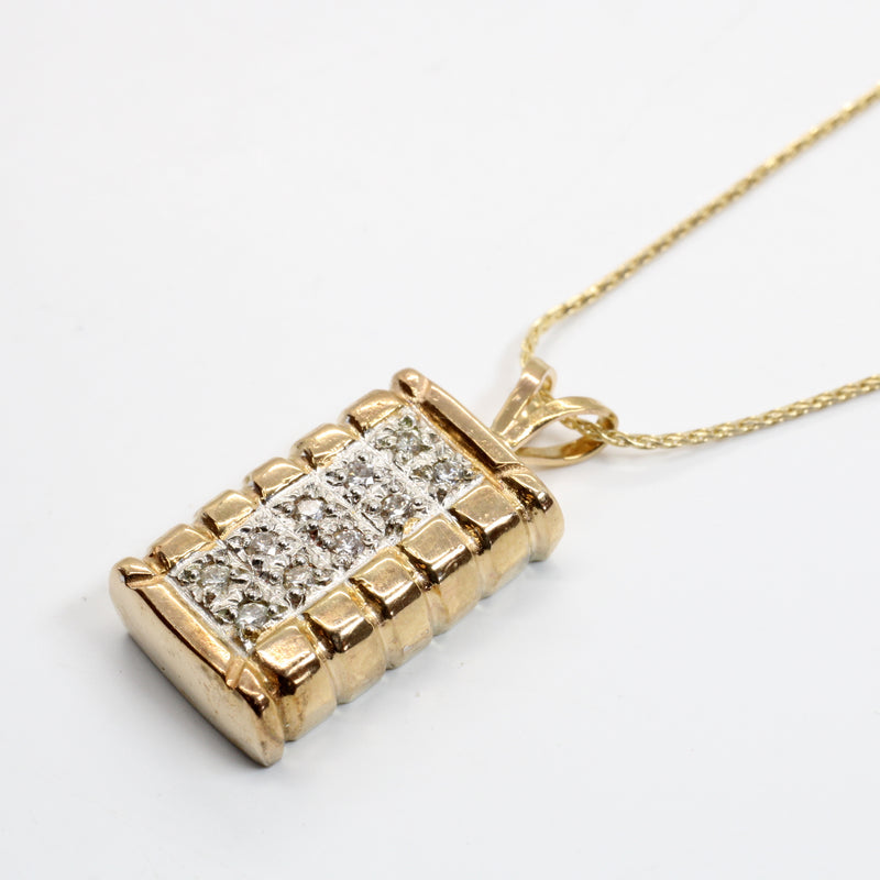 Set of Diamond Cotton Bale Necklace and Earrings