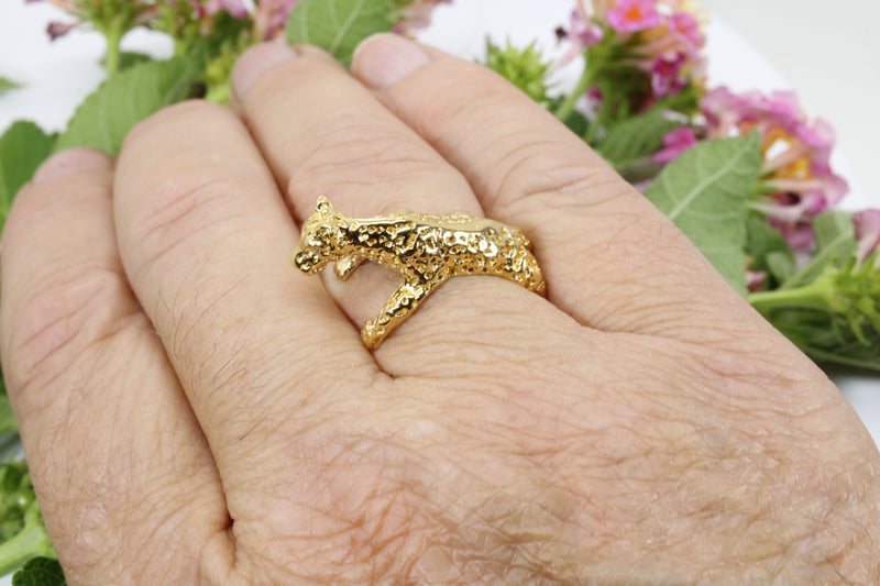 Gold Leopard Wrap Ring made in 14kt gold vermeil for her