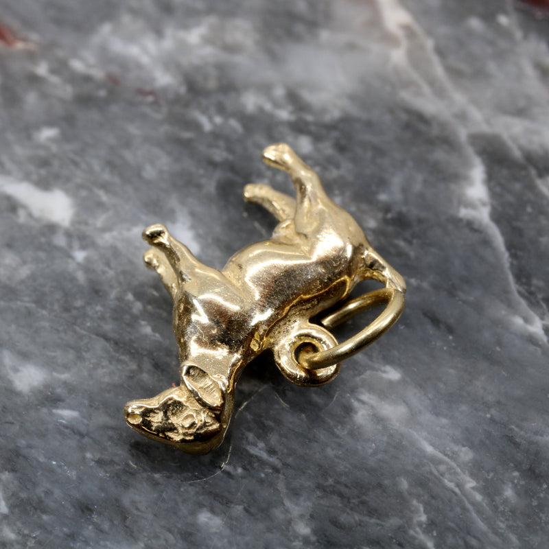 Gold Goat Without Horns Charm with a Solid 14kt Yellow Gold 3-D Boer Goat