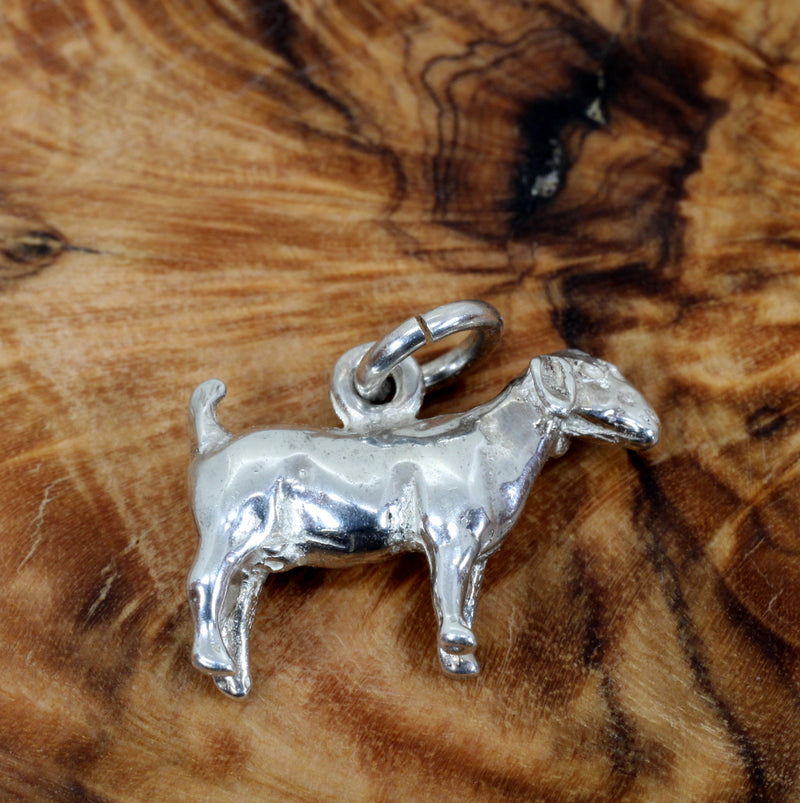 Silver Boer Goat Charm without horns for Bracelet made in 925 Sterling Silver