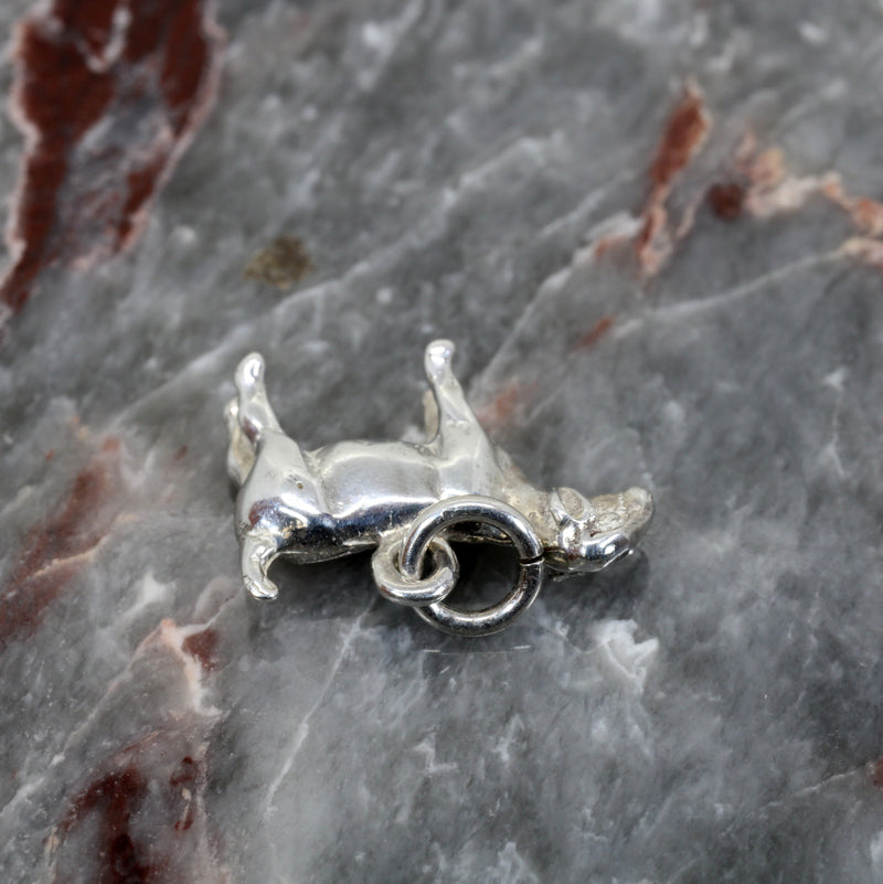 Silver Boer Goat Charm without horns for Bracelet made in 925 Sterling Silver