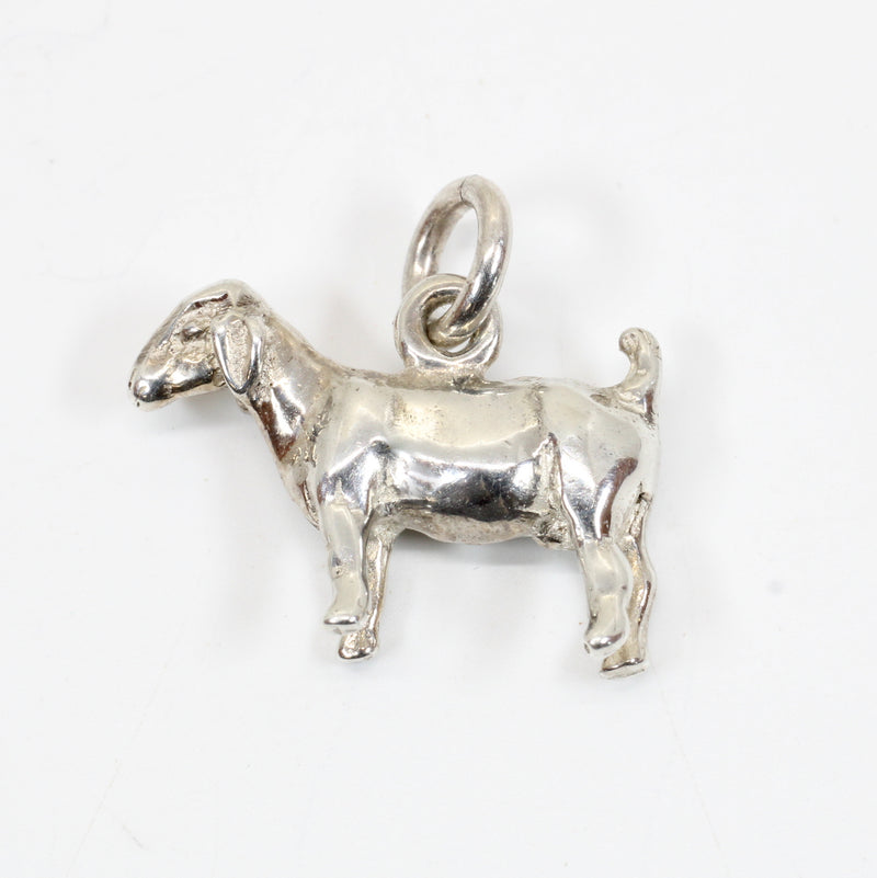 Silver Boer Goat Charm without horns for Bracelet made in 925 Sterling Silver