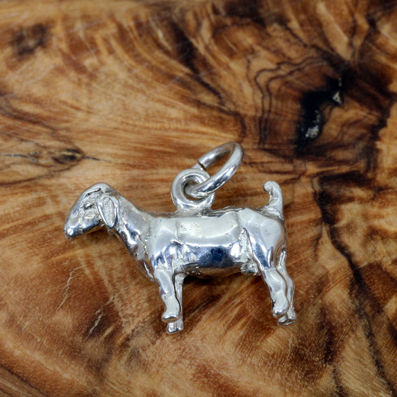 Silver Boer Goat Charm without horns for Bracelet made in 925 Sterling Silver