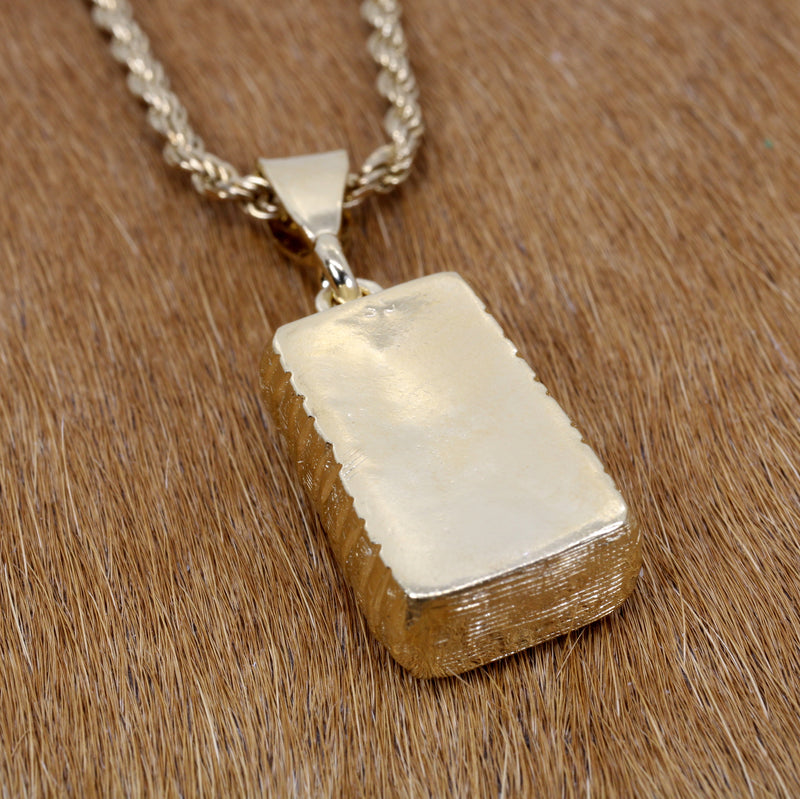 Large Cotton Bale Necklace in 14kt Gold Vermeil for man or woman