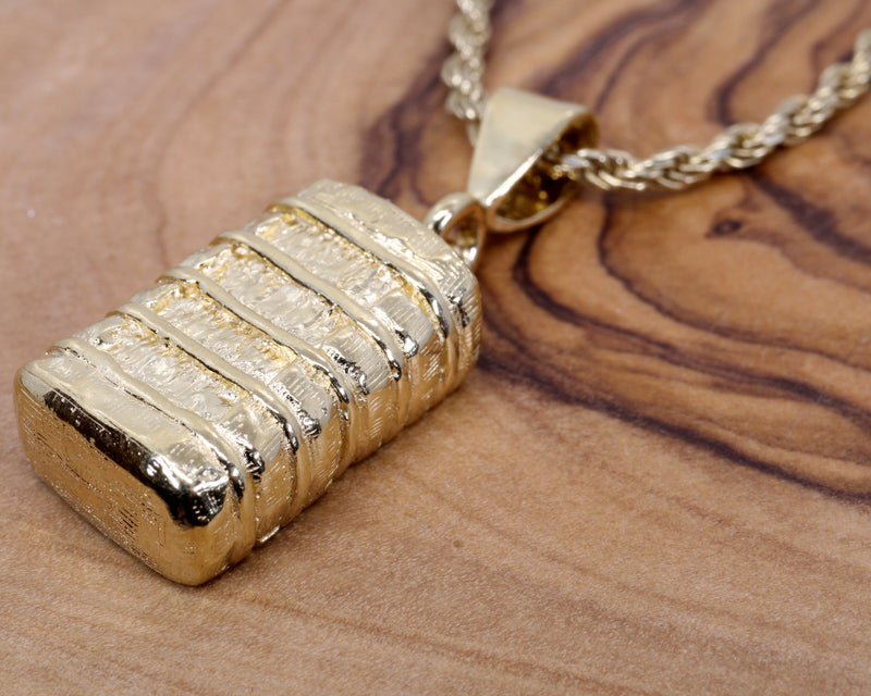 Large Cotton Bale Necklace in 14kt Gold Vermeil for man or woman